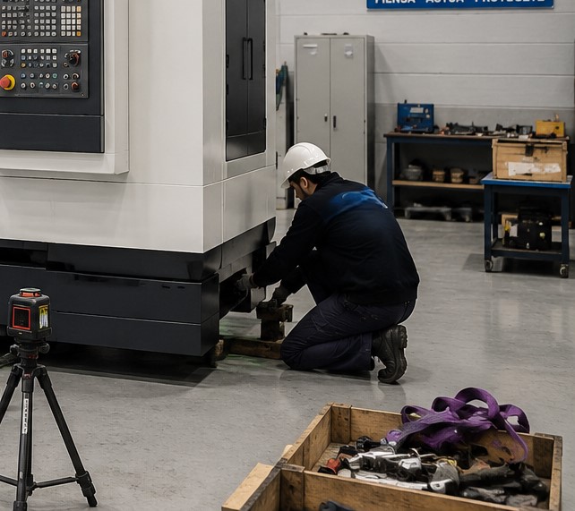 Instalación de centro de mecanizado CNC industrial
