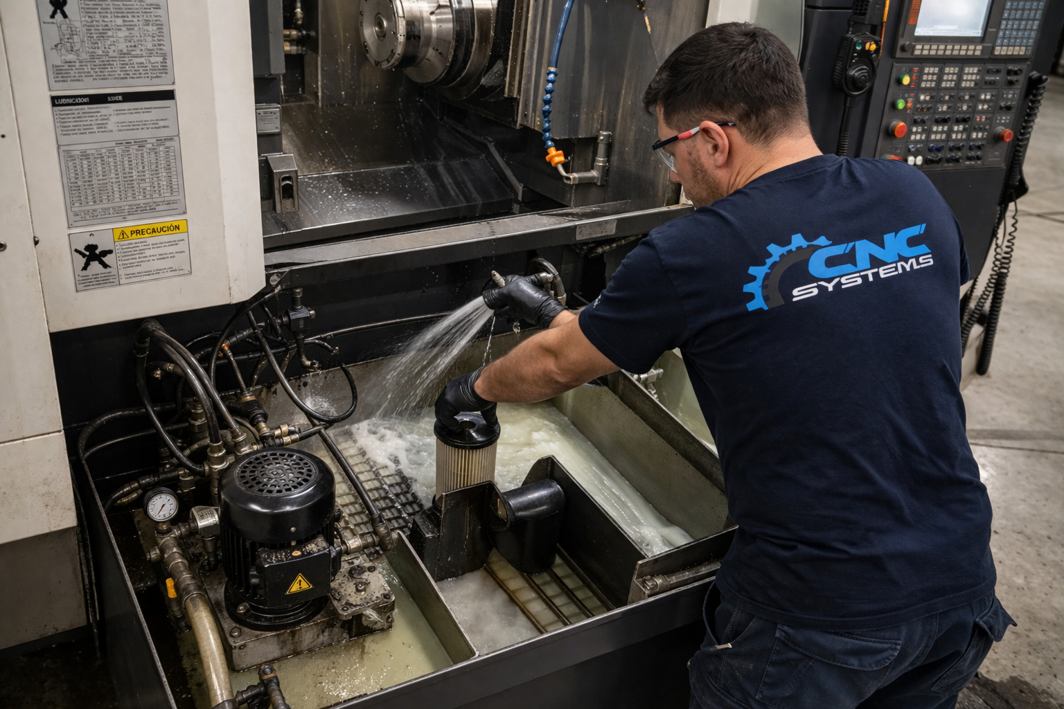 Mantenimiento del sistema de refrigeración en máquina CNC